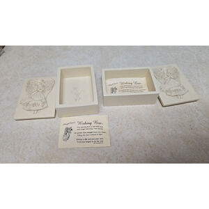 Lot‎ of 2 Vtg 2000 Angelstar Bless His People Home Decor Trinket Wishing Box